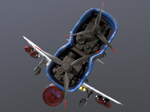 Stylized realistic white airplane Model 3D