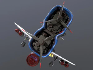 Stylized realistic white airplane 3D Model