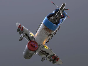 Stylized realistic white airplane 3D Model
