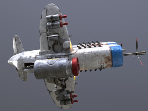 Stylized realistic white airplane Model 3D