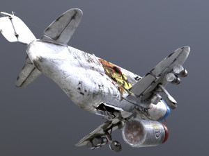 Stylized realistic white airplane Model 3D