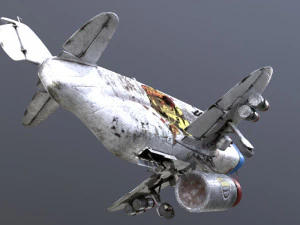 Stylized realistic white airplane 3D Model