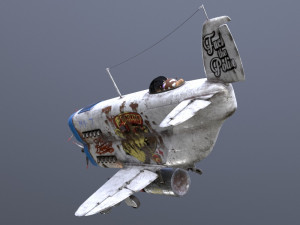 Stylized realistic white airplane Model 3D