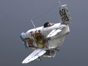 Stylized realistic white airplane 3D Model