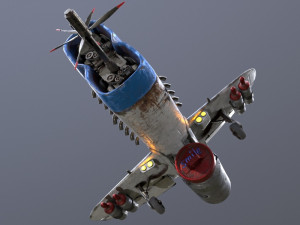Stylized realistic white airplane Model 3D