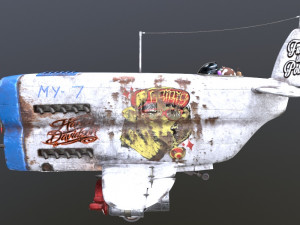 Stylized realistic white airplane Model 3D