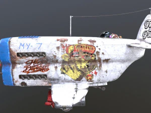 Stylized realistic white airplane 3D Model