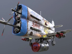 Stylized realistic white airplane 3D Model
