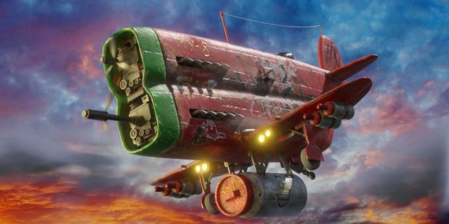 Stylized realistic red-green airplane Modelo 3D .c4d .max .obj .3ds .fbx .stl .blend 