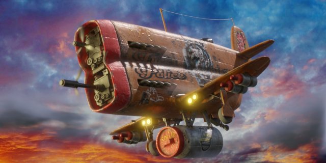 Stylized realistic brown airplane 3D-Modell .c4d .max .obj .3ds .fbx .stl .blend 