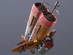 Stylized realistic brown airplane 3D Model