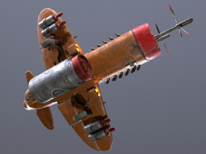 Stylized realistic brown airplane 3D-Modell