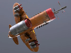Stylized realistic brown airplane 3D Model