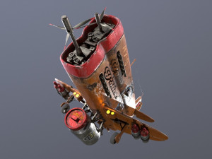 Stylized realistic brown airplane 3D-Modell