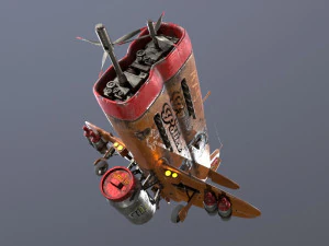 Stylized realistic brown airplane 3D Model