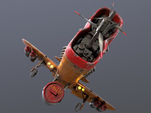Stylized realistic brown airplane 3D-Modell