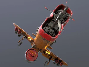Stylized realistic brown airplane 3D Model