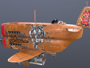 Stylized realistic brown airplane 3D-Modell