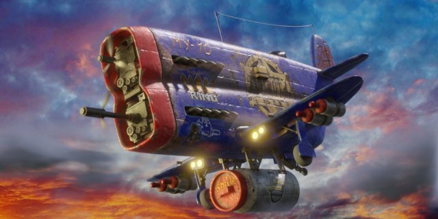 Stylized realistic dark blue airplane 3D 模型 .c4d .max .obj .3ds .fbx .stl .blend 