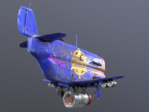 Stylized realistic dark blue airplane 3D 模型