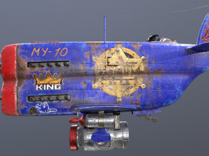 Stylized realistic dark blue airplane 3D 模型