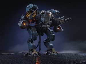 Realistic Mech in military style 3D मॉडल