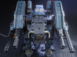 Realistic Mech in military style 3D Model