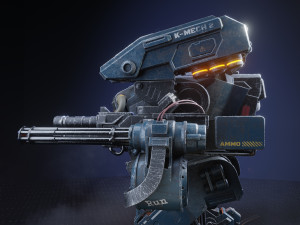 Realistic Mech in military style 3D Model