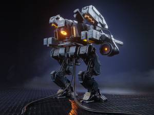 Realistic Mech in military style 3D Model