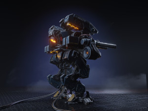 Realistic Mech in military style 3D Model