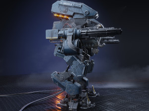 Realistic Mech in military style 3D Model