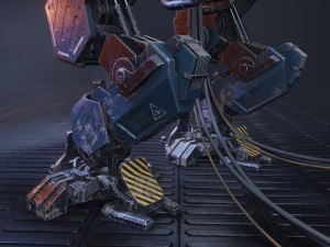 Realistic Mech in military style 3D Model