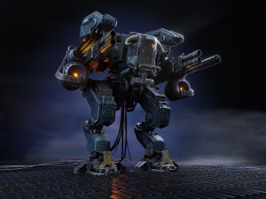 Realistic Mech in military style 3D Model