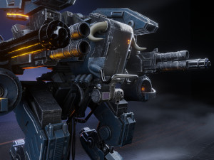 Realistic Mech in military style 3D Model