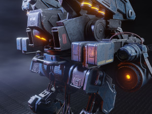 Realistic Mech in military style 3D Model