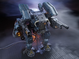 Realistic Mech in military style 3D Model