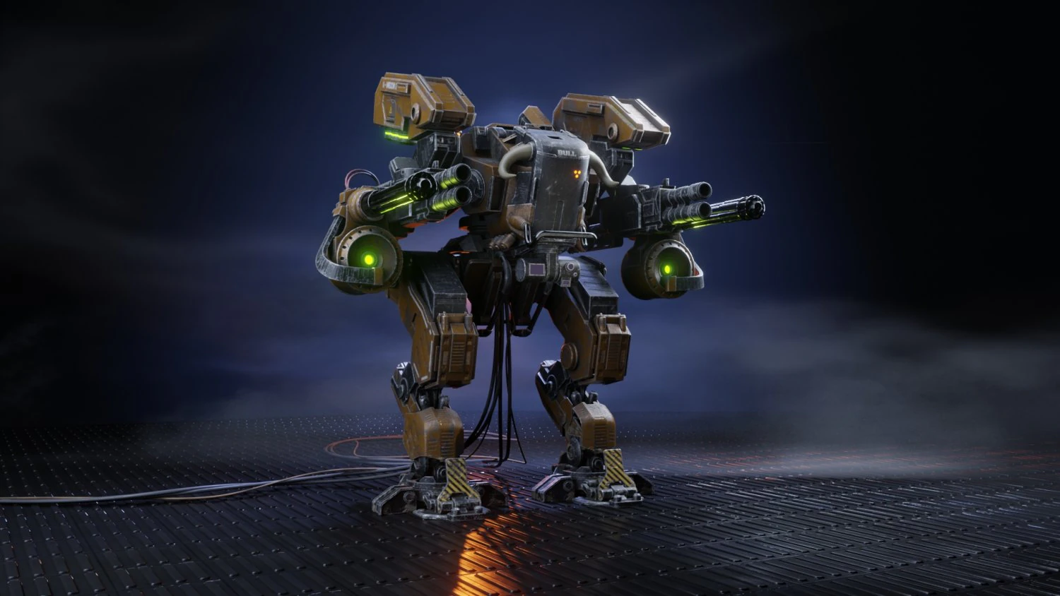 Mech in military style 3D Model .c4d .max .obj .3ds .fbx .stl .blend 