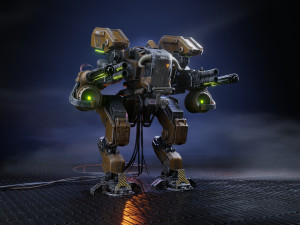 Mech in military style 3D मॉडल