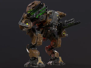 Mech in military style 3D Model