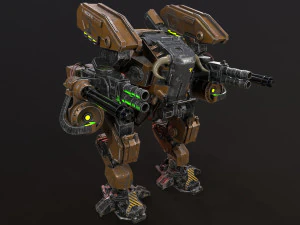 Mech in military style 3D Model