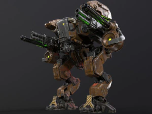 Mech in military style 3D Model