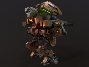 Mech in military style 3D 모델