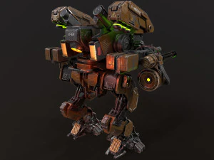 Mech in military style 3D Model