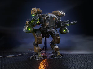 Mech in military style 3D Model