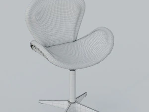 grain leather swivel side chair 3D Model