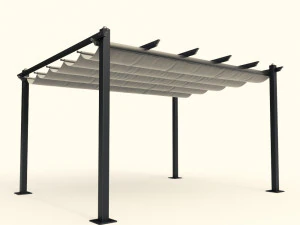 3 x 4 m große Aluminium-Pergola mit Schuifdak 3D Modell