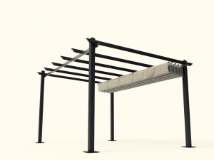 condate 3x4m aluminium pergola met schuifdak 3D Модель