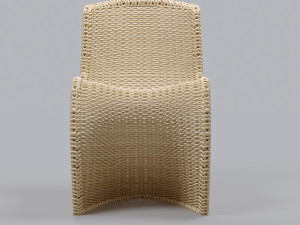 ivanna modern classic brown woven wicker outdoor dining side chair 3D Модель
