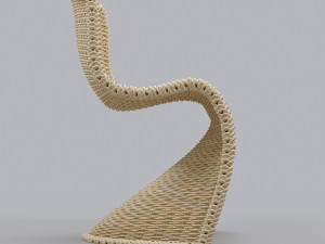 ivanna modern classic brown woven wicker outdoor dining side chair 3D Модель