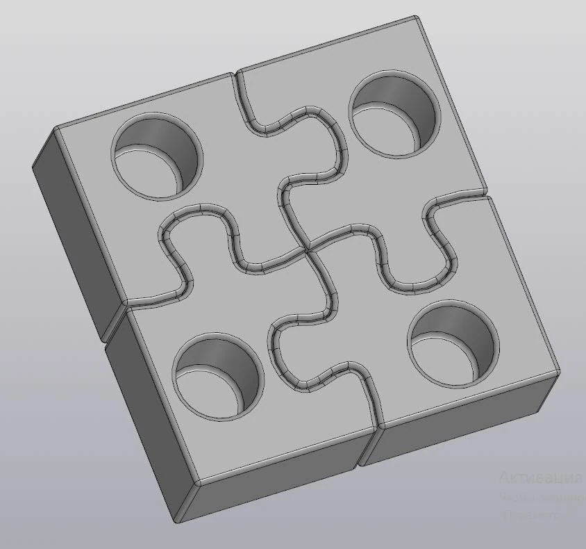 flowerpot 4 pieces solved puzzle 3D Print Model .c4d .max .obj .3ds .fbx .stl .blend